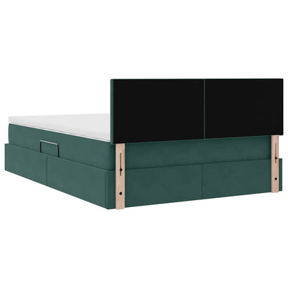 Letto con Contenitore Verde Scuro 140 x 200 cm Velluto