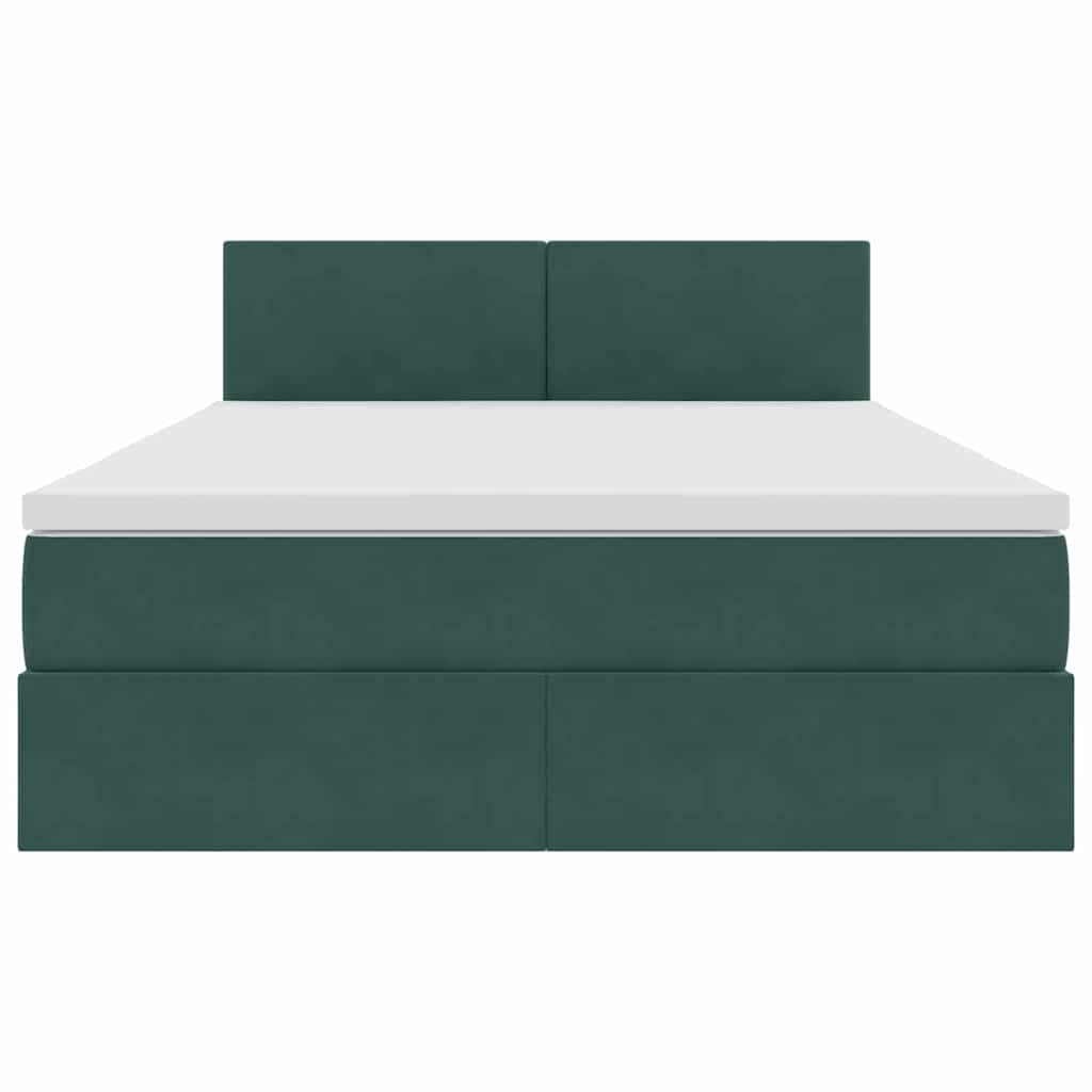Letto con Contenitore Verde Scuro 140 x 200 cm Velluto | homemem39