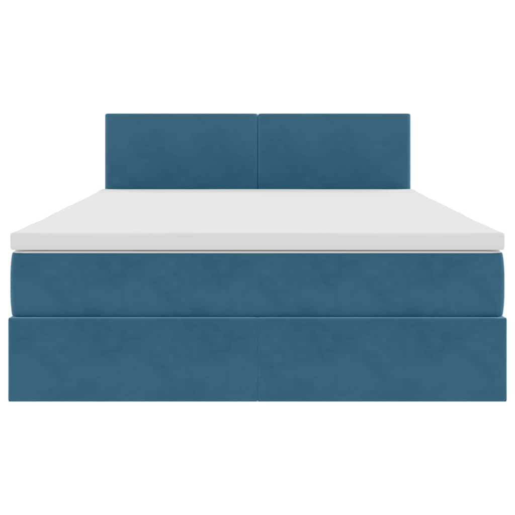 Letto con Contenitore Blu Scuro 140 x 200 cm Velluto