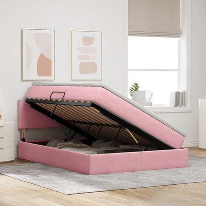 Letto con Contenitore con materasso Rosa 140 x 200 cm Velluto | homemem39