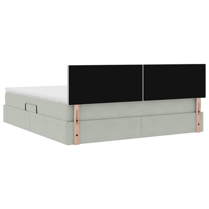 Letto con Contenitore Grigio chiaro 160 x 200 cm Velluto