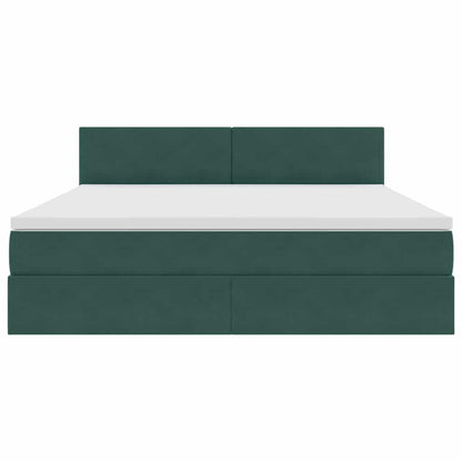 Letto con Contenitore Verde Scuro 160 x 200 cm Velluto | homemem39