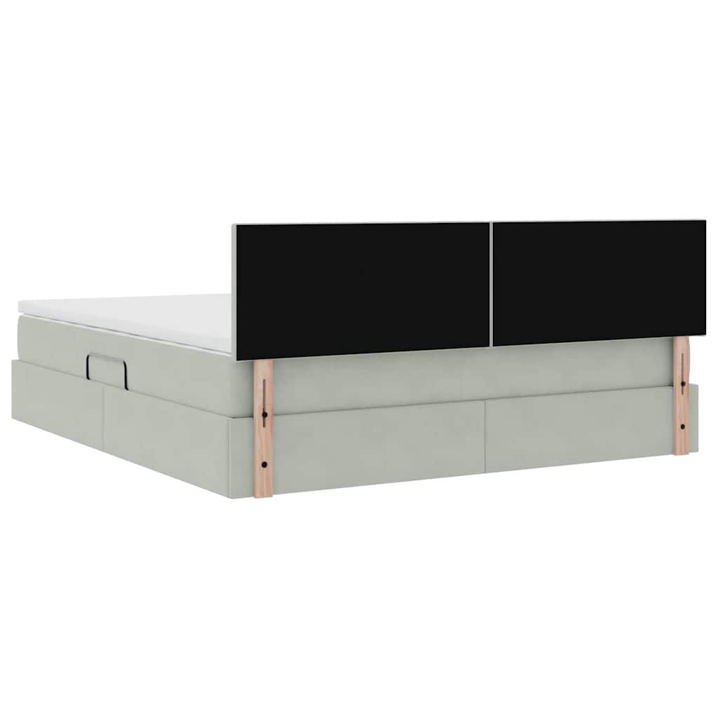 Letto con Contenitore Grigio chiaro 180 x 200 cm Velluto