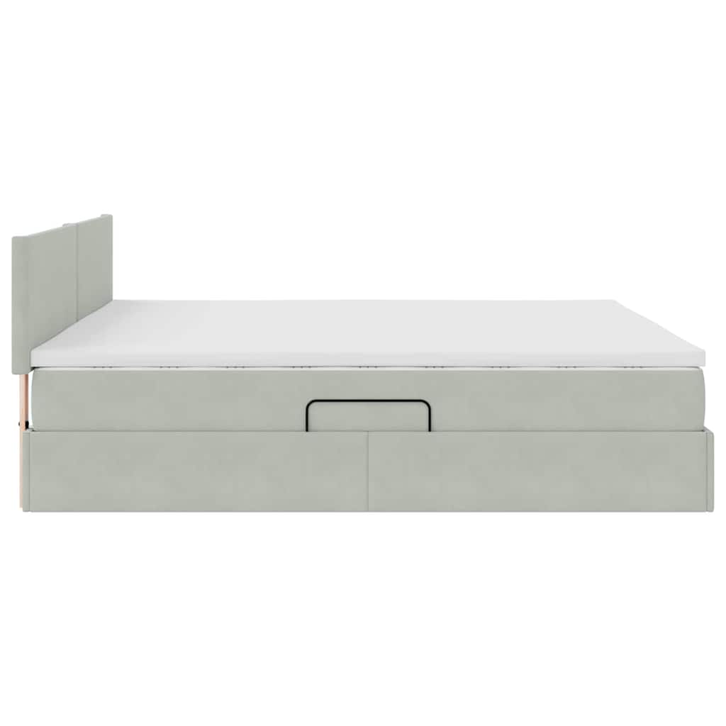 Letto con Contenitore Grigio chiaro 180 x 200 cm Velluto | homemem39