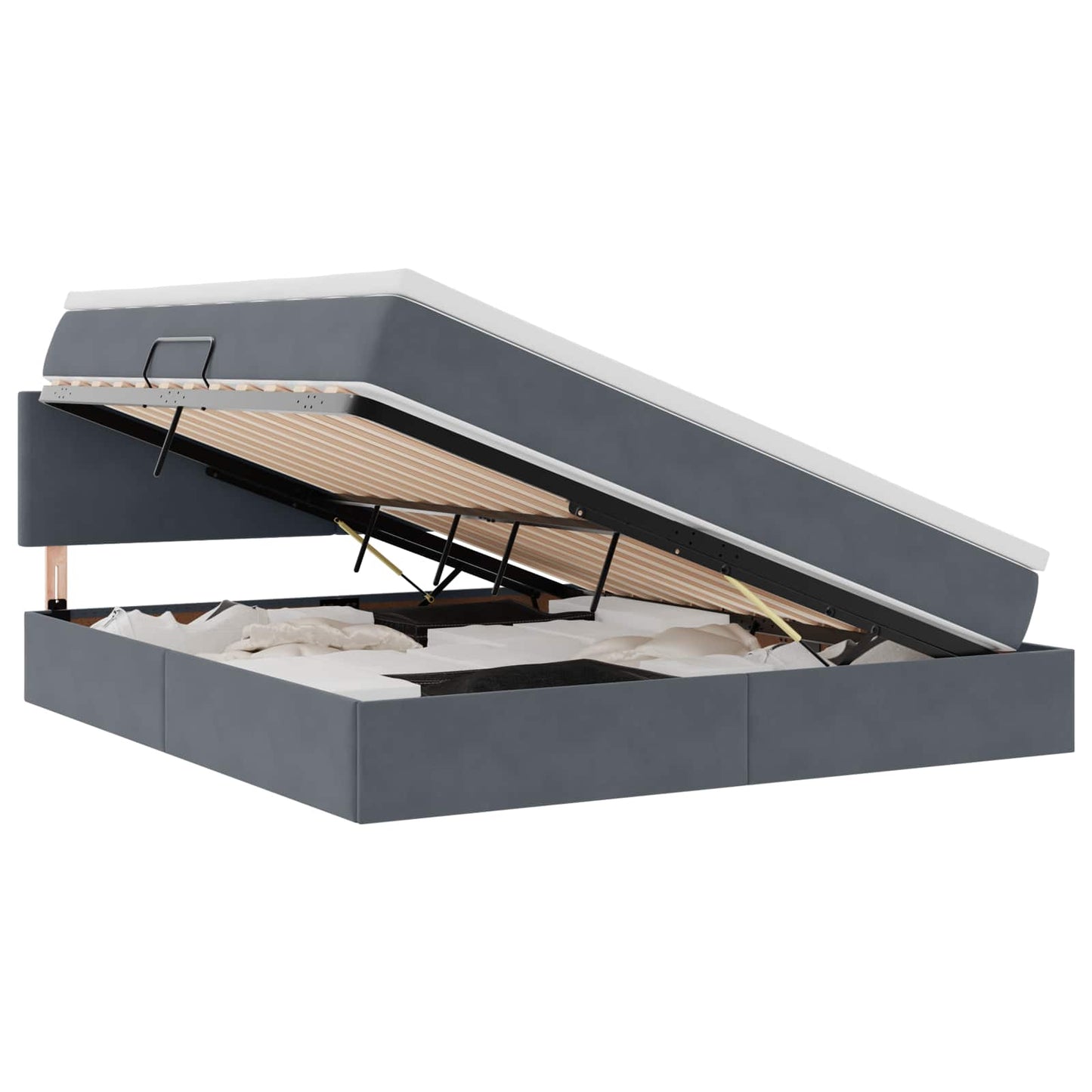 Letto con Contenitore Grigio scuro 180 x 200 cm Velluto | homemem39