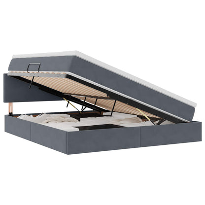 Letto con Contenitore Grigio scuro 180 x 200 cm Velluto | homemem39