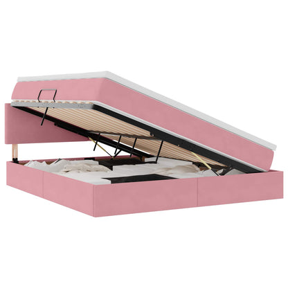 Letto con Contenitore con materasso Rosa 180 x 200 cm Velluto | homemem39