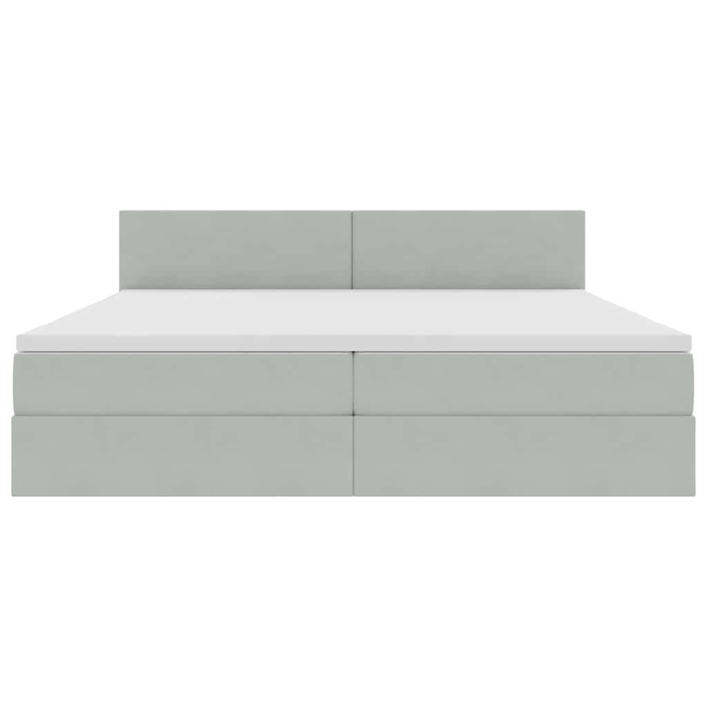 Letto con Contenitore Grigio chiaro 200 x 200 cm Velluto | homemem39