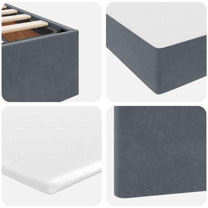 Letto con Contenitore Grigio scuro 200 x 200 cm Velluto