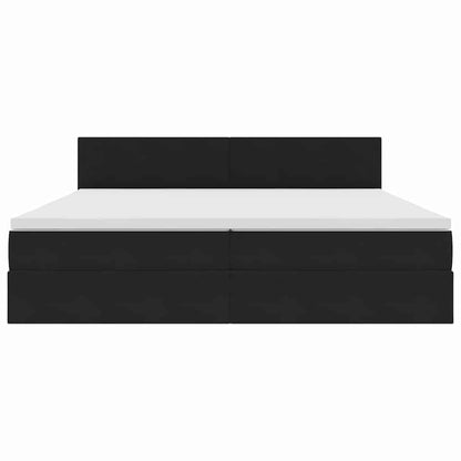 Letto con Contenitore con materasso Nero 200 x 200 cm Velluto | homemem39
