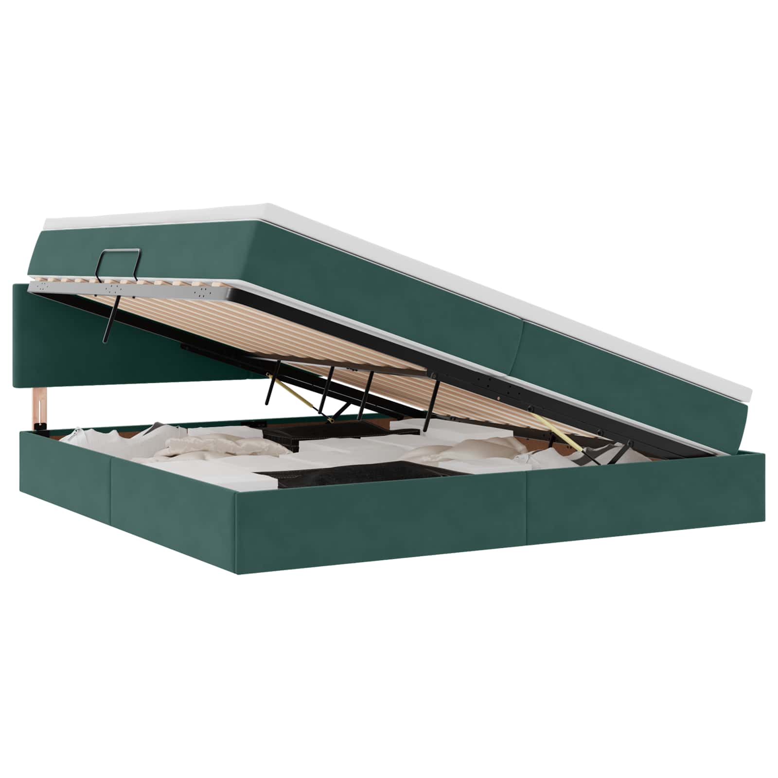 Letto con Contenitore Verde Scuro 200 x 200 cm Velluto | homemem39