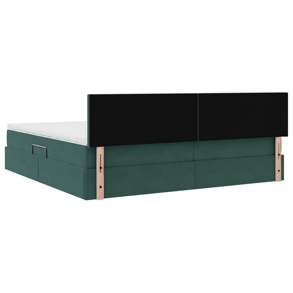 Letto con Contenitore Verde Scuro 200 x 200 cm Velluto