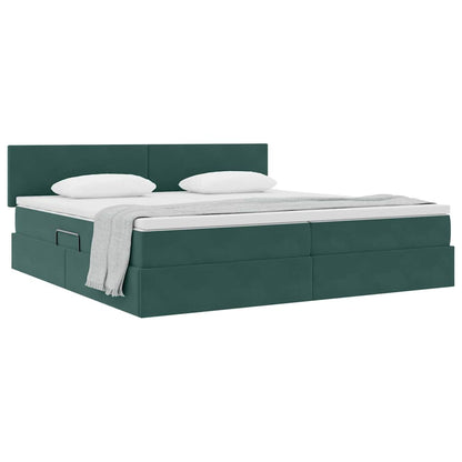 Letto con Contenitore Verde Scuro 200 x 200 cm Velluto | homemem39