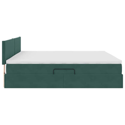 Letto con Contenitore Verde Scuro 200 x 200 cm Velluto | homemem39