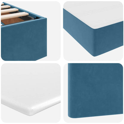 Letto con Contenitore Blu Scuro 200 x 200 cm Velluto