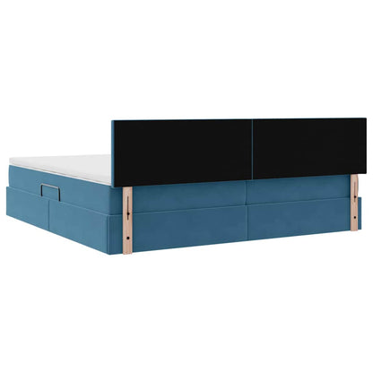 Letto con Contenitore Blu Scuro 200 x 200 cm Velluto | homemem39