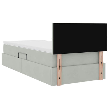 Letto con Contenitore Grigio chiaro 90 x 190 cm Velluto