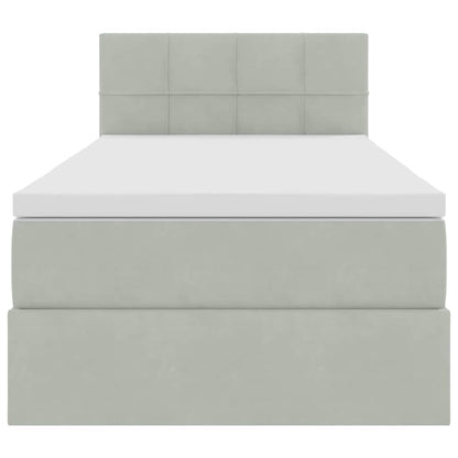 Letto con Contenitore Grigio chiaro 90 x 190 cm Velluto | homemem39