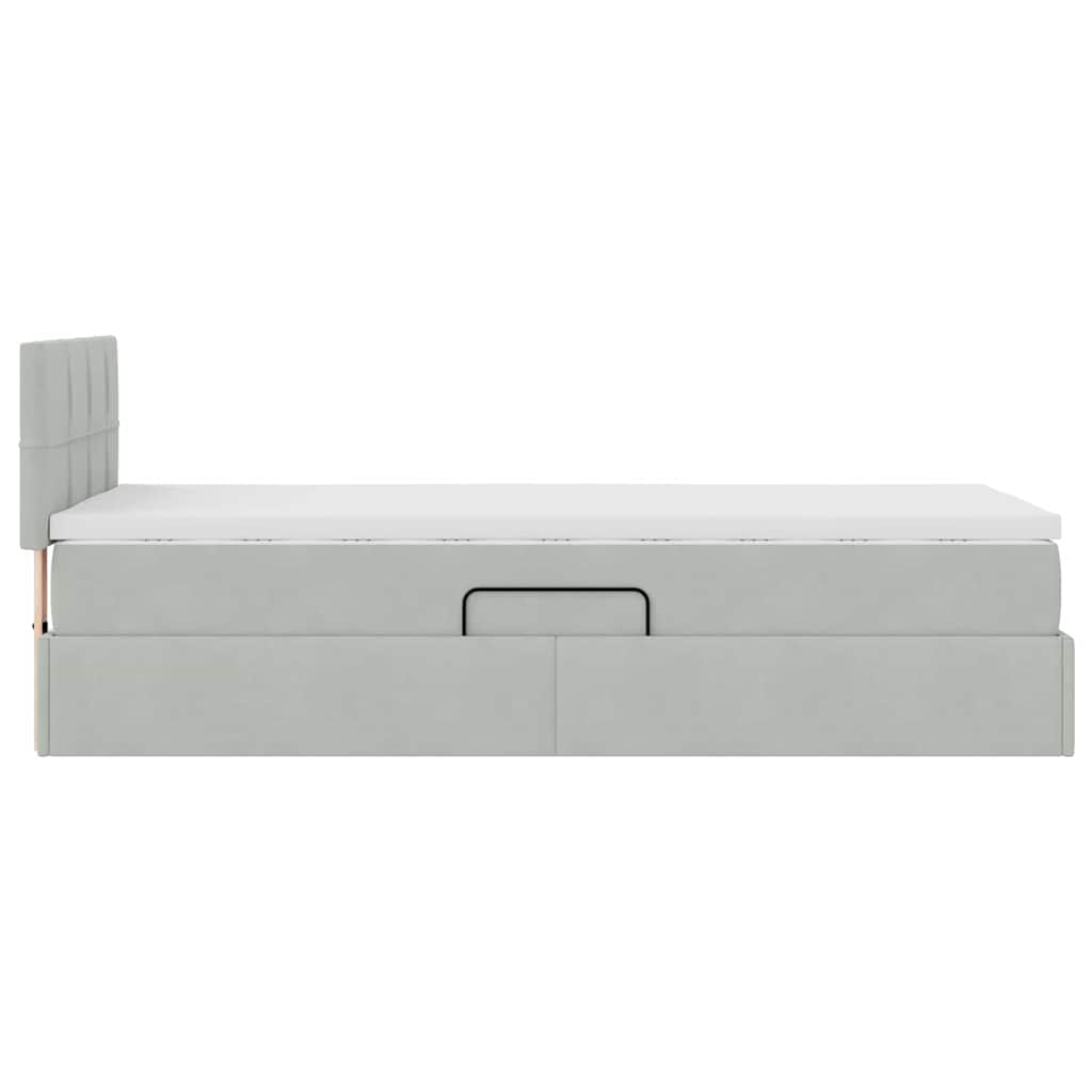 Letto con Contenitore Grigio chiaro 90 x 190 cm Velluto | homemem39