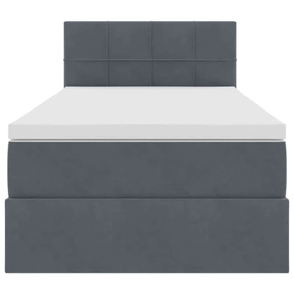 Letto con Contenitore Grigio scuro 90 x 190 cm Velluto | homemem39