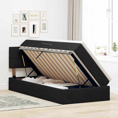 Letto con Contenitore con materasso Nero 90 x 190 cm Velluto | homemem39
