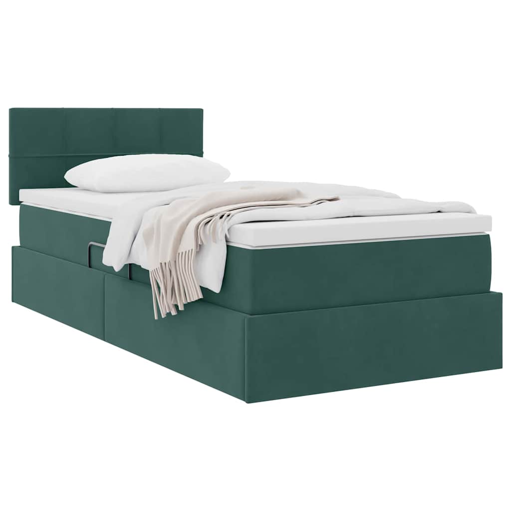 Letto con Contenitore Verde Scuro 90 x 190 cm Velluto | homemem39