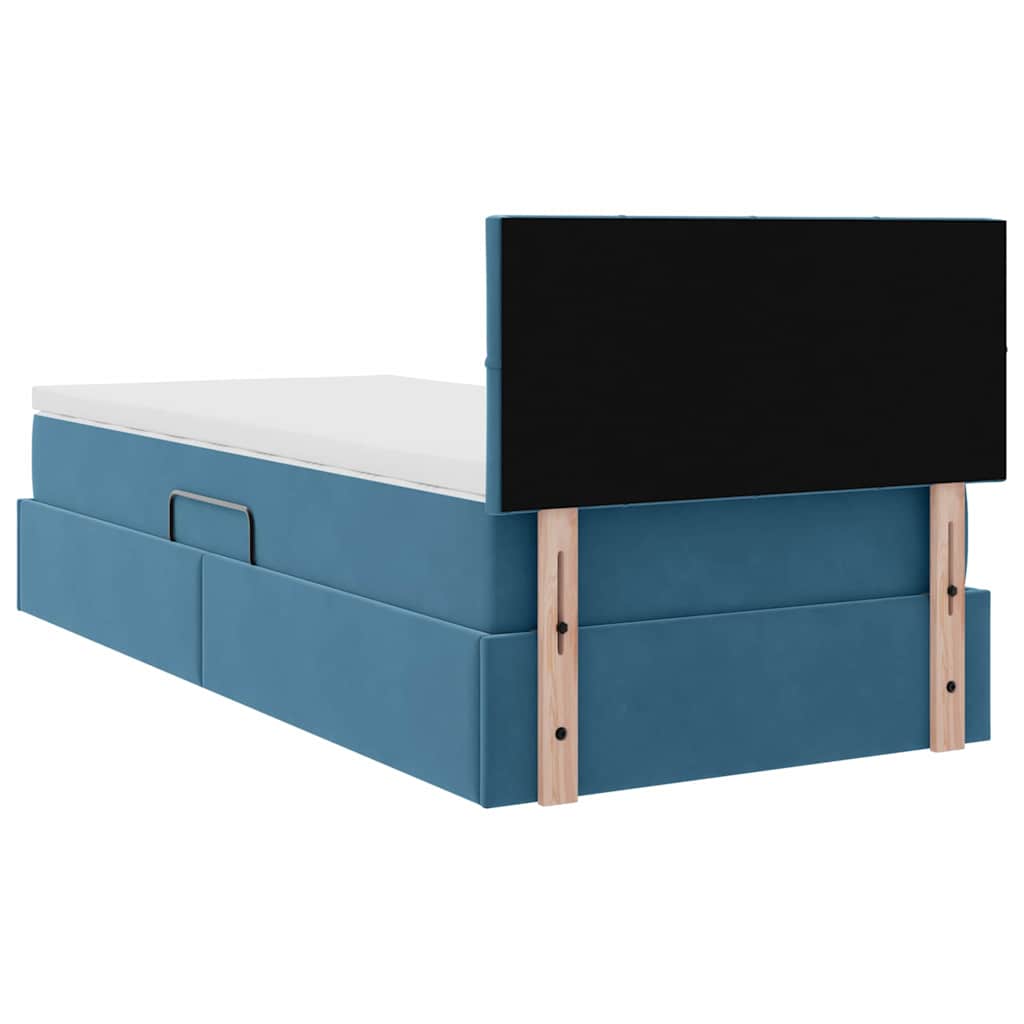 Letto con Contenitore Blu Scuro 90 x 190 cm Velluto