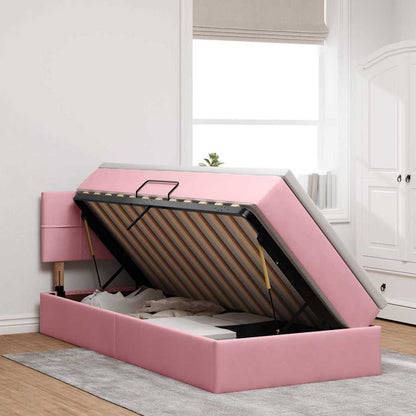 Letto con Contenitore con materasso Rosa 90 x 190 cm Velluto | homemem39