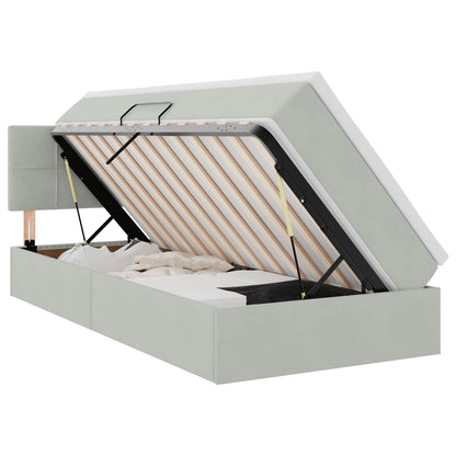 Letto con Contenitore Grigio chiaro 90 x 200 cm Velluto | homemem39