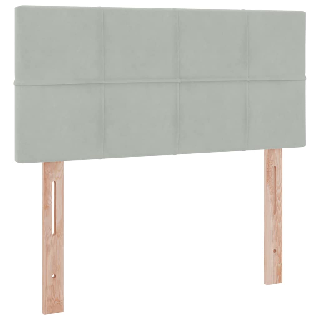 Letto con Contenitore Grigio chiaro 90 x 200 cm Velluto