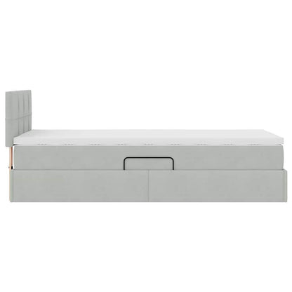 Letto con Contenitore Grigio chiaro 90 x 200 cm Velluto | homemem39