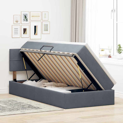 Letto con Contenitore Grigio scuro 90 x 200 cm Velluto | homemem39
