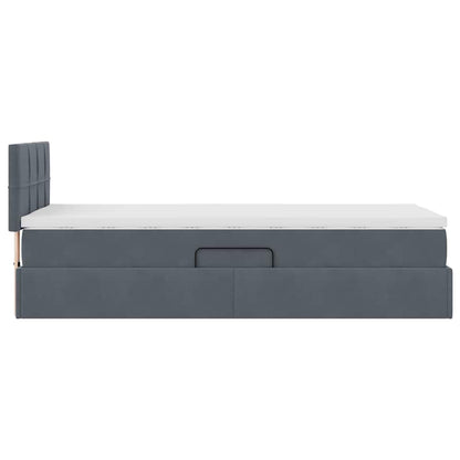 Letto con Contenitore Grigio scuro 90 x 200 cm Velluto | homemem39