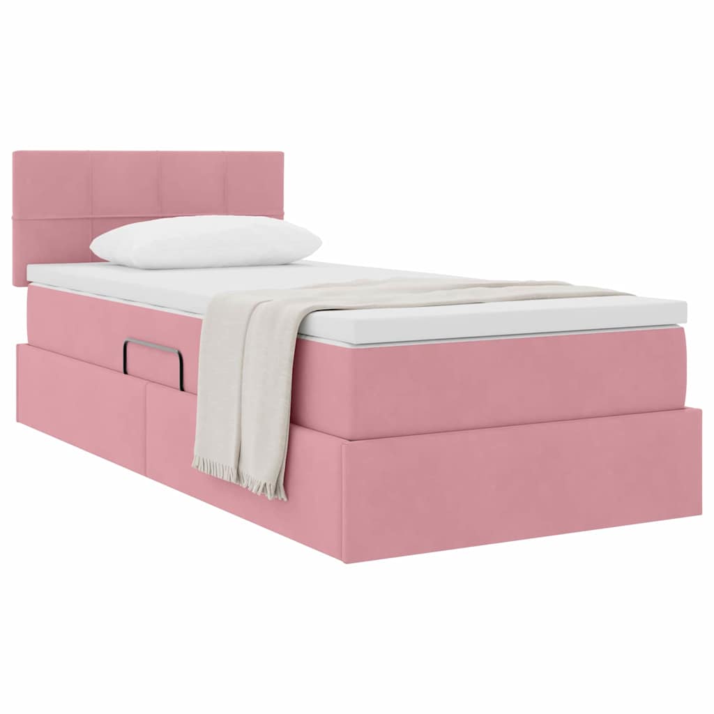 Letto con Contenitore con materasso Rosa 90 x 200 cm Velluto | homemem39