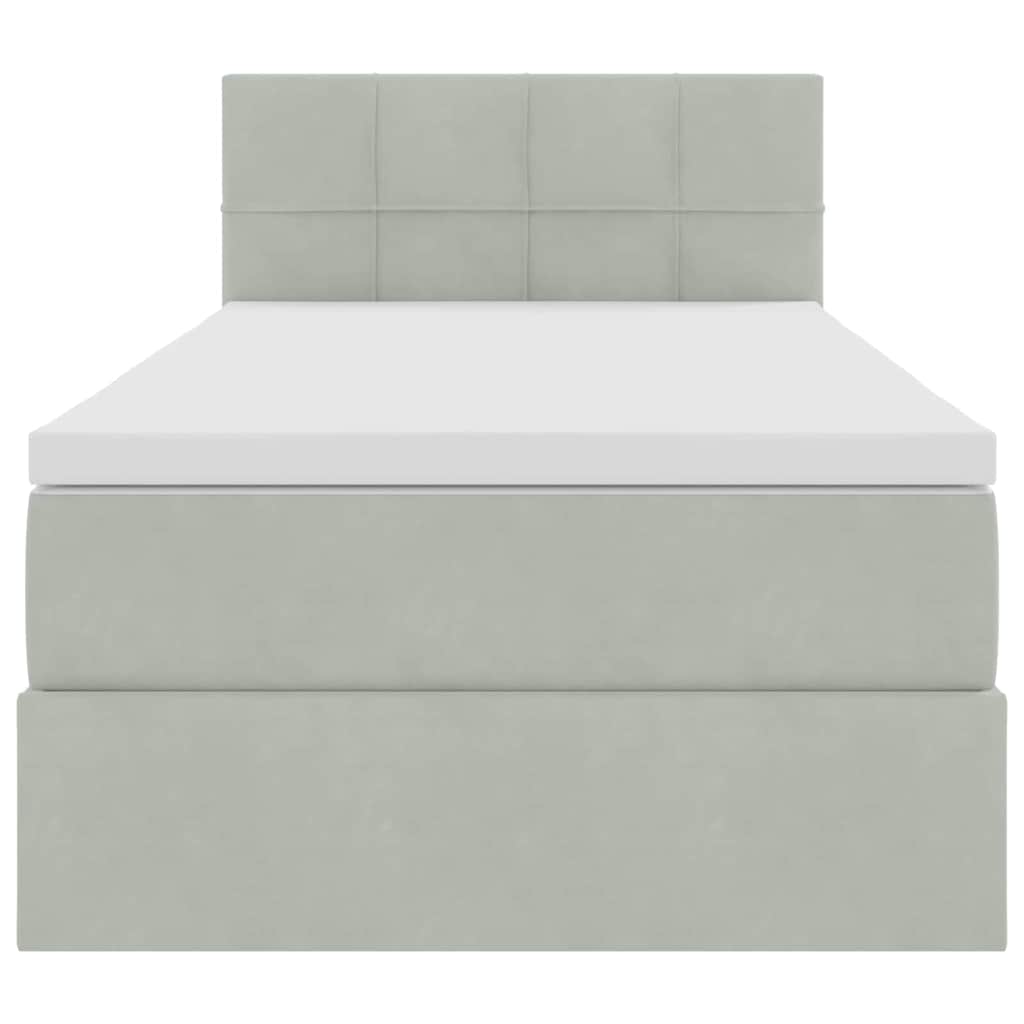 Letto con Contenitore Grigio chiaro 100 x 200 cm Velluto | homemem39