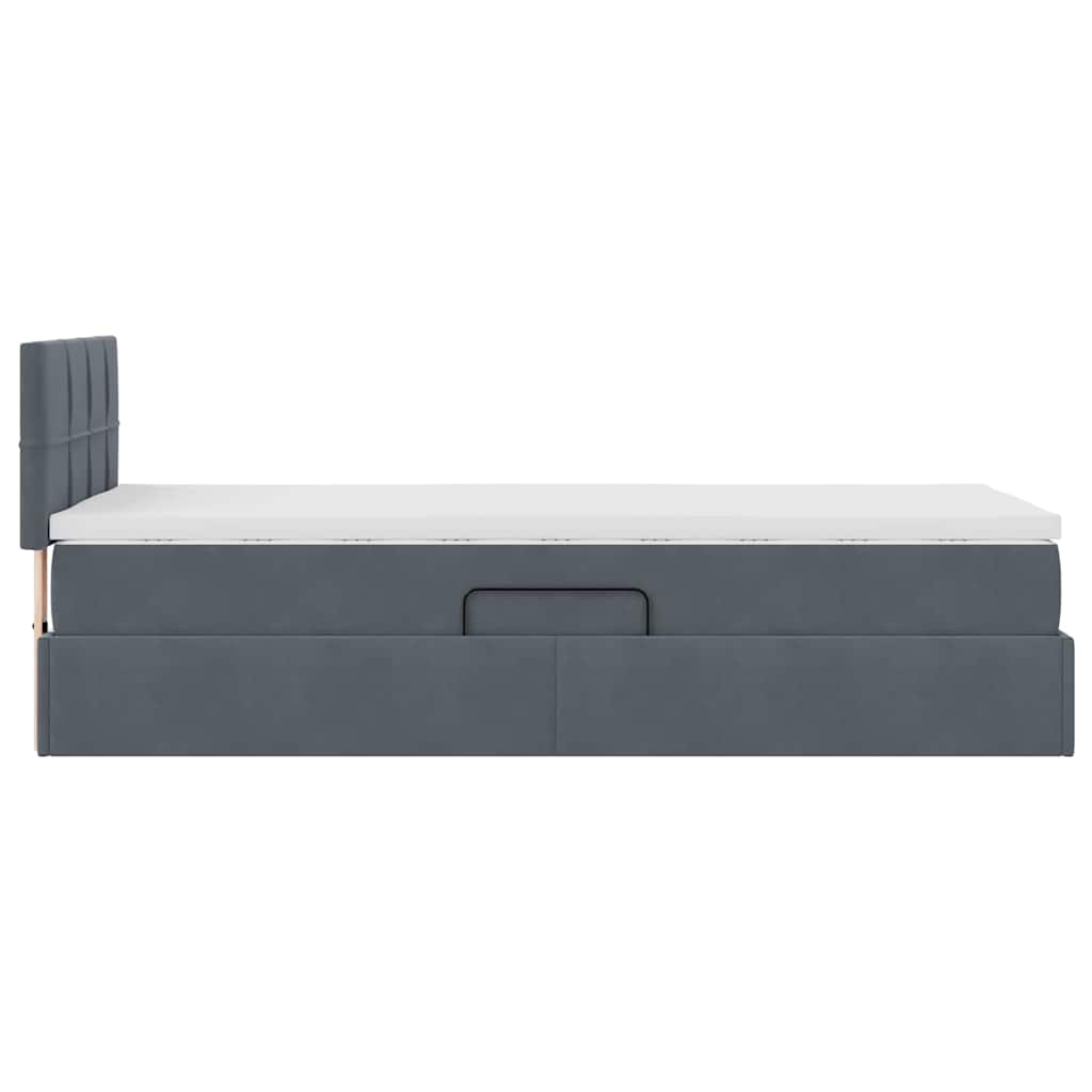 Letto con Contenitore Grigio scuro 100 x 200 cm Velluto | homemem39