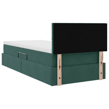 Letto con Contenitore Verde Scuro 100 x 200 cm Velluto