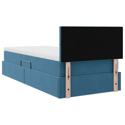 Letto con Contenitore Blu Scuro 100 x 200 cm Velluto
