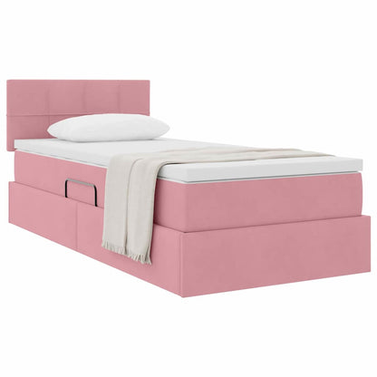 Letto con Contenitore con materasso Rosa 100 x 200 cm Velluto | homemem39