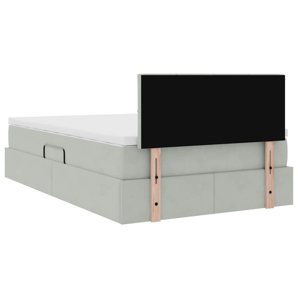 Letto con Contenitore Grigio chiaro 120 x 200 cm Velluto