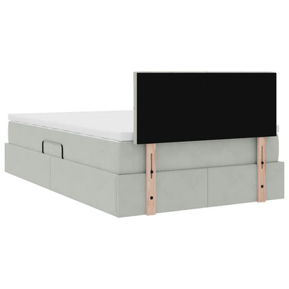 Letto con Contenitore Grigio chiaro 120 x 200 cm Velluto
