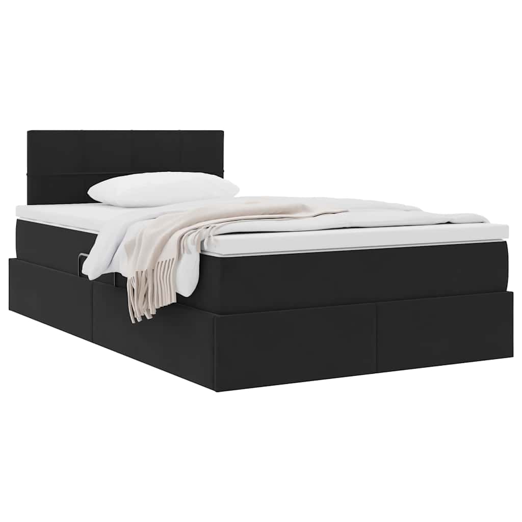 Letto con Contenitore con materasso Nero 120 x 200 cm Velluto | homemem39