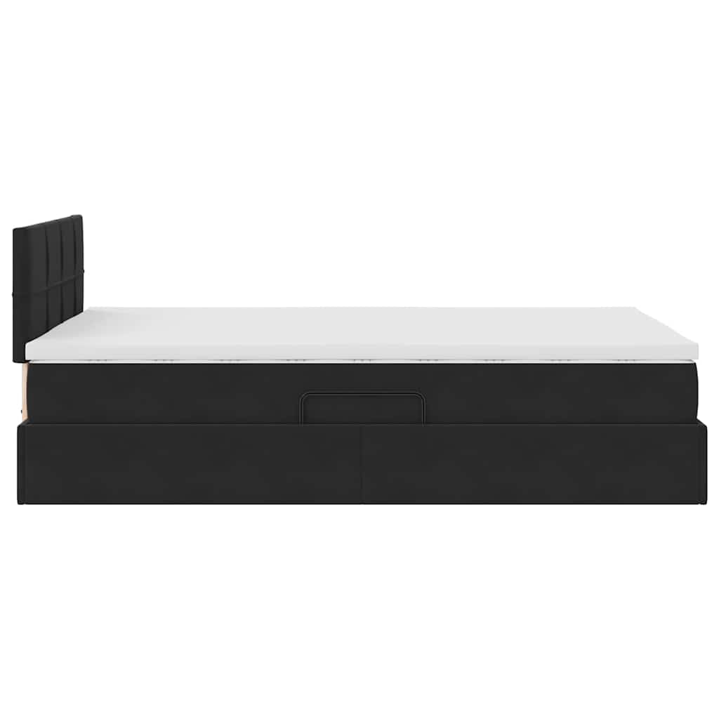 Letto con Contenitore con materasso Nero 120 x 200 cm Velluto | homemem39