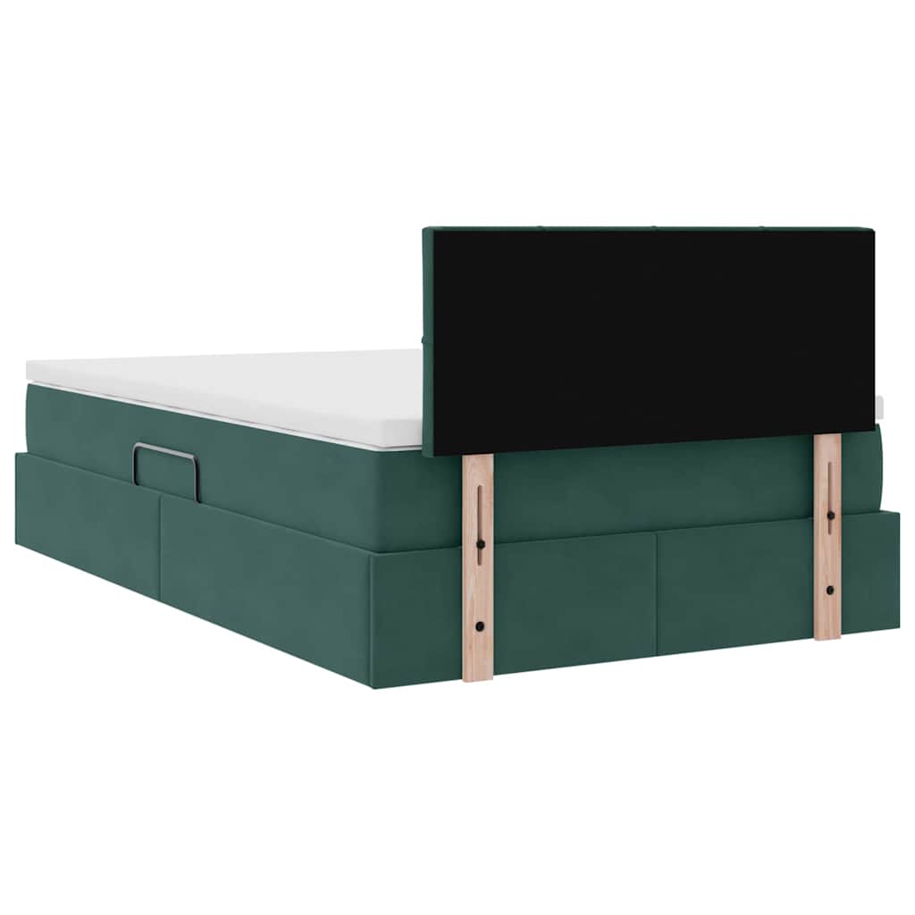 Letto con Contenitore Verde Scuro 120 x 200 cm Velluto