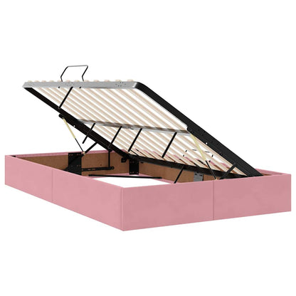 Letto con Contenitore con materasso Rosa 120 x 200 cm Velluto | homemem39
