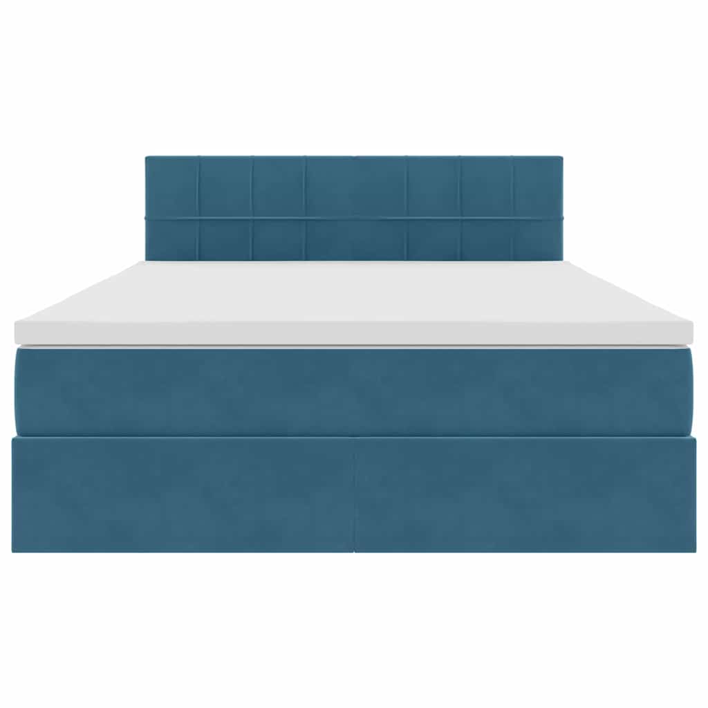 Letto con Contenitore Blu Scuro 140 x 190 cm Velluto | homemem39