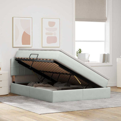 Letto con Contenitore Grigio chiaro 140 x 200 cm Velluto | homemem39