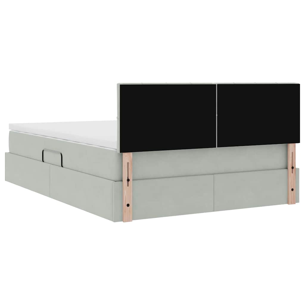Letto con Contenitore Grigio chiaro 140 x 200 cm Velluto