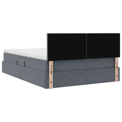 Letto con Contenitore Grigio scuro 140 x 200 cm Velluto