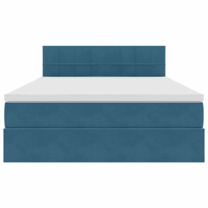 Letto con Contenitore Blu Scuro 140 x 200 cm Velluto | homemem39